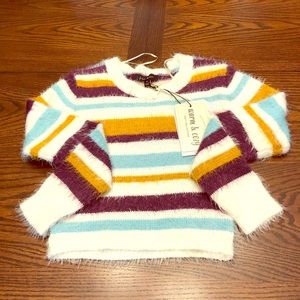 2/$30 Lilac Dream Cropped Sweater | Aqua/Wine/Gold